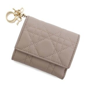 Christian Dior Tri fold Wallet Lady Lotus Cannage